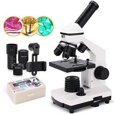 Imagem de Microscópio, Microscópio Monocular Composto 40X-2000X para Crianças, Adultos e Estudantes, Educação de Ciências Biológicas de Precisão com Kits Adultos