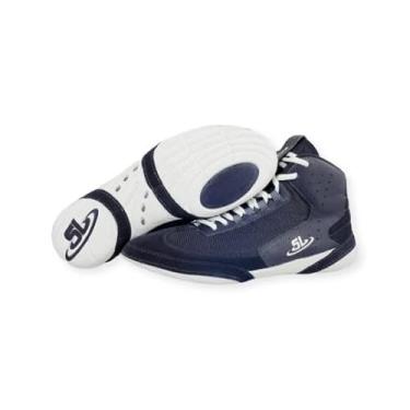 Imagem de ScrapLife Wrestling | Ascend One Wrestling Shoes | Azul marinho e branco | Qualidade premium | Escolha de lutadores!, Azul marino, 39