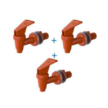 Imagem de KIT 3 Torneiras Para Filtro De Barro De Água Simples Marrom - CERAMICA