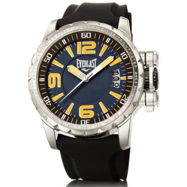 Imagem de Relógio Masculino de Pulso Everlast Calendário E39730, Preto/Prata, Ún