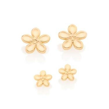 Imagem de Conjunto rommanel brincos banhado ouro 3x 24k 18k e 22k  femininos seg