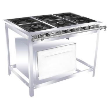 Imagem de Fogão Industrial Venâncio 6 Bocas 3 Duplas a Gás Baixa Pressão Inox co