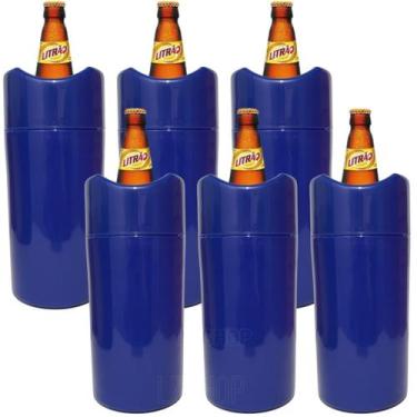 Imagem de Porta Garrafa Termico Litrao Camisinha Cerveja Bar Isopor 1L Kit 6 Uni