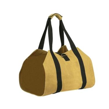Imagem de Generic Bolsa de transporte de lenha para lareira, suporte de madeira, pilha de lenha, bolsa portátil para armazenamento de toras, para viagem, Amarelo