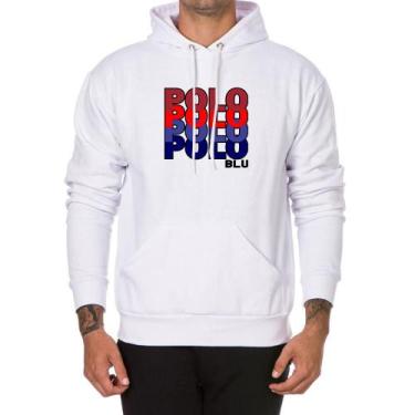 Imagem de Moletom Masculino Algodão Flanelado Capuz Bolso Canguru - Polo Blu, P,