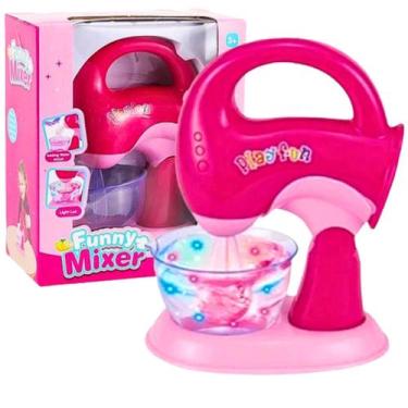 Imagem de Batedeira Infántil Rosa Á Pilha Com Luz E Movimento Rotativo - BS TOYS