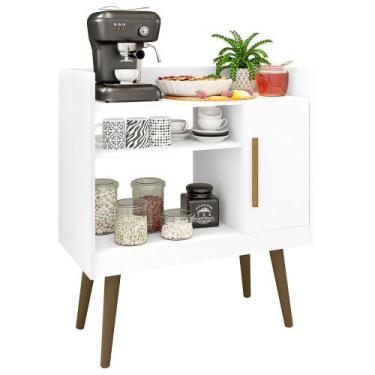 Imagem de Balcão Multiuso Para Café 1 Porta Branco - Bechara, Branco, 12 kg