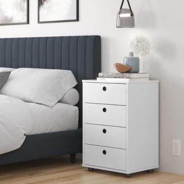 Imagem de Mesa de Cabeceira Gaveteiro Classic 04 Gavetas Criado Grande Quarto - 