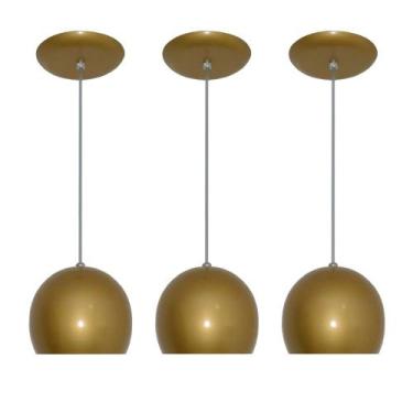 Imagem de Kit Com 03 Pendentes Colorido Para Balcão Cozinha Americana - Lustres 