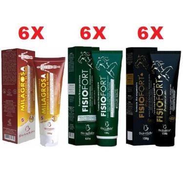 Imagem de Kit 6 Pomada Milagrosa + 6 Fisio Fort + 6 Fisio Fort Premium - Bio Ins