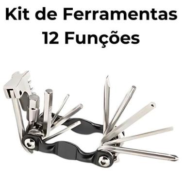 Imagem de Kit Chave Ferramentas Emergência Para Bicicleta Bike Com 12 Funções - 