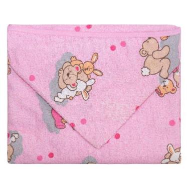 Imagem de Toalha com capuz de bebê estampa ursa rosa - Era Uma Vez