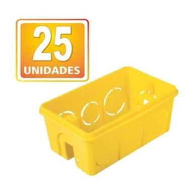 Imagem de Kit Caixa De Luz 4X2 Amarela Com 25 Unidades Tramontina, Amarelo