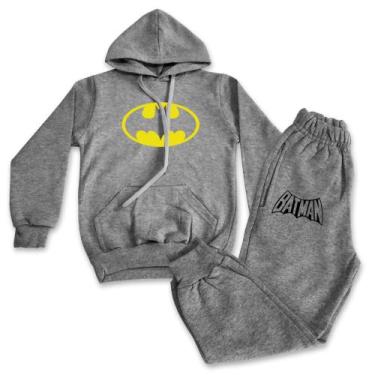 Imagem de Conjunto Moletom Batman Infantil - BROOME, Cinza, 10