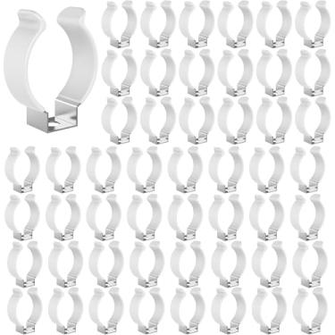 Imagem de JESLED Suporte de suporte de clipes T8 U para lâmpadas de LED de 8 pés, (pacote com 50) Acessórios de montagem de tubo fluorescente de LED, suporte de lâmpada de aço inoxidável, suporte de lâmpada, braçadeira de tubulação para evitar flacidez