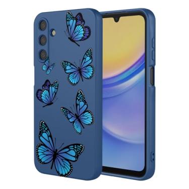 Imagem de HTXWXJC Capa de celular para Galaxy A15, capa para Samsung A15 SM-A156U SM-A155U, à prova de choque, flexível, amortecedor, TPU, macia, capa de telefone com estampa de borboleta para Samsung Galaxy