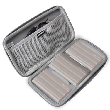 Imagem de adada Capa rígida de viagem para Samsung T7 Shield 2TB / 1TB / 4TB, SSD portátil, USB 3.2 Gen2 unidade externa de estado sólido (cinza, capa para 3 discos rígidos)