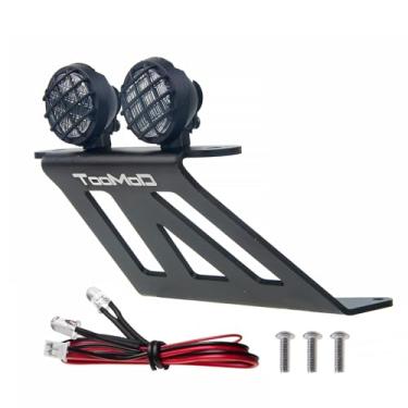 Imagem de TOOMOD CW-01 Aluminum Front Skid Bumper with Round LED Lights for Tamiya CW01 Lunch Box Midnight Pumpkin Monster Grasshopper Hornet Chassis Upgrade Parts