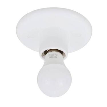 Imagem de KIT Plafonier Plafon + Lâmpada 9W LED Bulbo Branco Frio 6500K Bivolt -