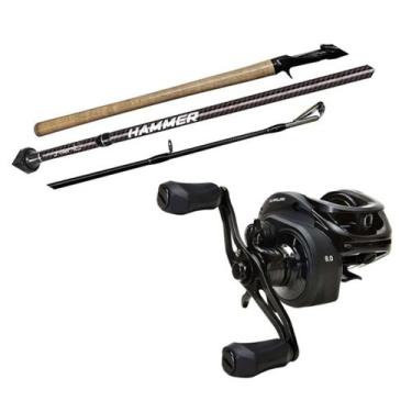 Imagem de Kit Pesqueiro Carretilha Maruri Black Tamba BG + Vara Hammer 2,13m 30-