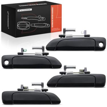 Imagem de A-Premium Maçanetas externas externas compatíveis com Honda Civic 2001 2002, Sedan, preto liso, conjunto de 4 peças, motorista dianteiro e traseiro e lado do passageiro