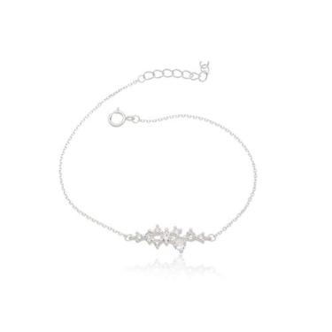 Imagem de Pulseira Minimalista com Pontos de Luz Coloridos Feminina Prata 924 - 