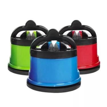 Imagem de Amolador Afiador De Facas Tesouras Canivetes Com Ventosa - Sharpener, 