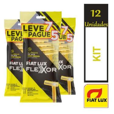 Imagem de Kit 12 Aparelho Descartável de Barbear Flexor com 7un Cada - Fiat Lux