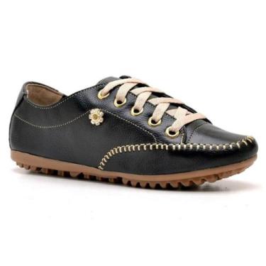 Imagem de Sapatênis Casual em Couro Krn Shoes com Costura Manual e Sola Emborrac