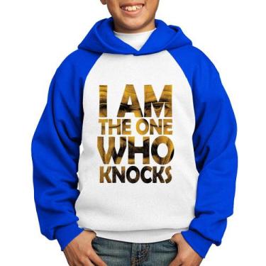 Imagem de Moletom Infantil I Am The One Who Knocks - Foca na Moda, Branco, Azul,