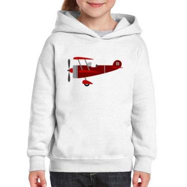 Imagem de Moletom Infantil Avião Biplano - Foca na Moda, Branco, 8