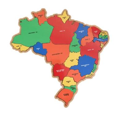 Imagem de Quebra Cabeca Mapa do Brasil G em MDF 2,5mm - LELELE ARTEFATOS EM MDF 
