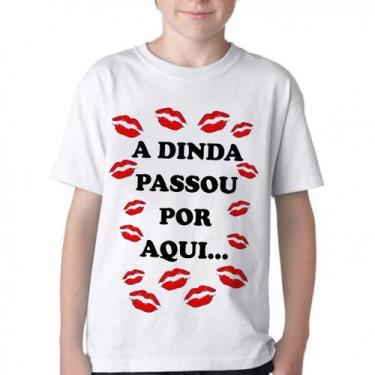 Imagem de  Camiseta Infantil ou adulto Dinda passou por aqui madrinha Blusa Cria