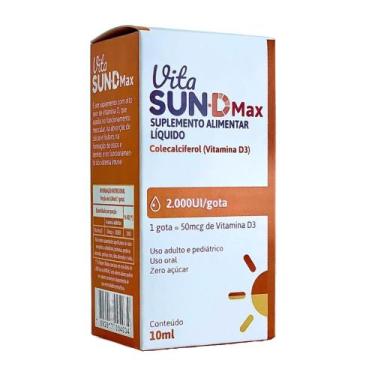 Imagem de Vitamina D3 Colecalciferol VITASUN D MAX 2000UI/gota 10ml - MERCOFARMA