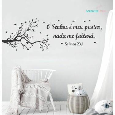Imagem de Adesivo De Parede Salmos Bíblicos Decoração Quarto Sala - senhorita de