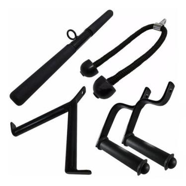 Imagem de Puxador Musculação Kit Crossover Academia Completo 5 Peças - FamaFit
