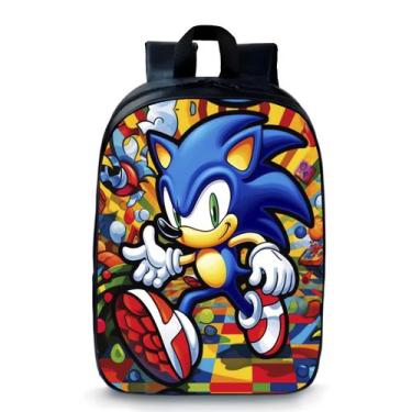 Imagem de Mochila Escolar Sonic Pequena Bolsa Pré Escolar Infantil Novidade Geek