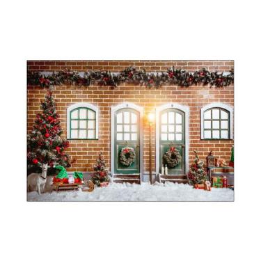 Imagem de Fundo Fotográfico 2,20 x 1,50 - Efeito Muro Tijolinhos de Natal 032 - 