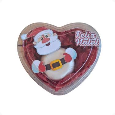 Imagem de Presente Com Sabonete No Coração Transparente Papai Noel Lembrancinha 