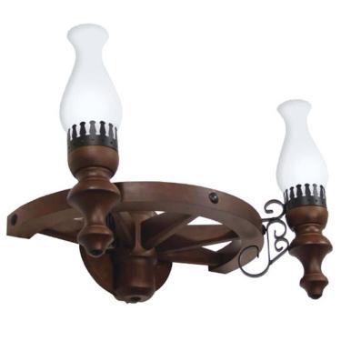 Imagem de Arandela Muller Roda Carroça  2 Lâmpadas Envelhecida 902E