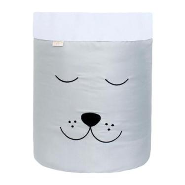Imagem de Cesto Organizador Para Brinquedos  - Bebê & Enxoval, Cachorro Cinza/Cr