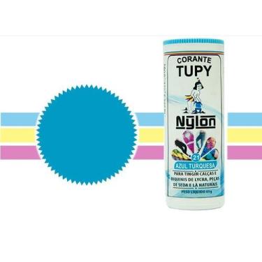 Imagem de 06 Corante Tupy Nylon  para lycra, seda, lã  frasco 45g , Turquesa