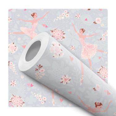 Imagem de Papel De Parede Adesivo Lavável Bailarina Balé Flor Infantil 10m - Baz