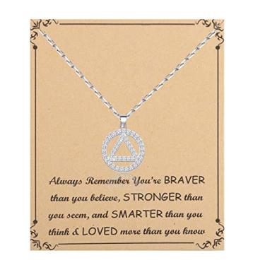 Imagem de FUSTMW Pulseira de recuperação AA, presente de sobriedade, presente de alcoólicos anônimos, AA Sober Addiction Recovery Jewelry AA Sobriety Bracelet, Aço inoxidável, nagem