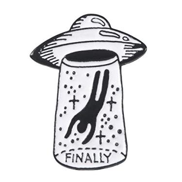 Imagem de Potelin Broche criativo UFO infantil esmalte lapela crachás acessório bonito durável e útil