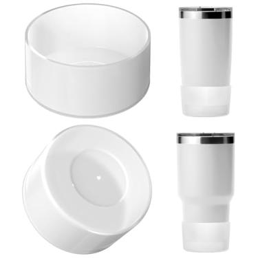 Imagem de Linkidea Bota de garrafa de água compatível com YETI Rambler Caneca de viagem 590 g/850 g, copo 590 g/850 g, protetor de silicone antiderrapante para garrafa de água (transparente/pacote com 2)