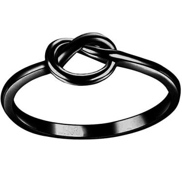 Imagem de Kingray Jewelry anel de compromisso de amizade com nó de amor em aço inoxidável tamanho 3 – 13