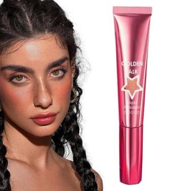 Imagem de Iluminador Líquido, Brilho Iluminador Facial, Creme de maquiagem leve e brilhante com brilho 18mL, Marcador de maquiagem hidratante de longa duração para iluminação brilhante