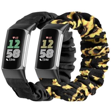 Imagem de Folavii Pacote com 2 pulseiras esportivas para Fitbit Charge 6/Fitbit Charge 5 para mulheres e homens, pulseiras esportivas de substituição para smartwatch Fitbit Charge 5/6, pequena