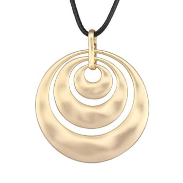 Imagem de Jeniiahua Colar longo com pingente feminino vintage ajustável com contas Y gargantilha estilo étnico hippie, Couro sintético, Sem Pedra Preciosa